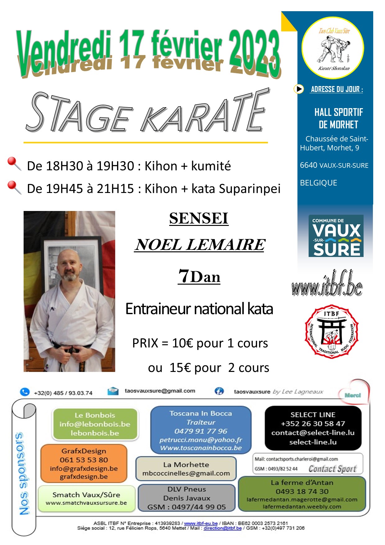 Stage Karaté avec Sensei Noel Lemaire